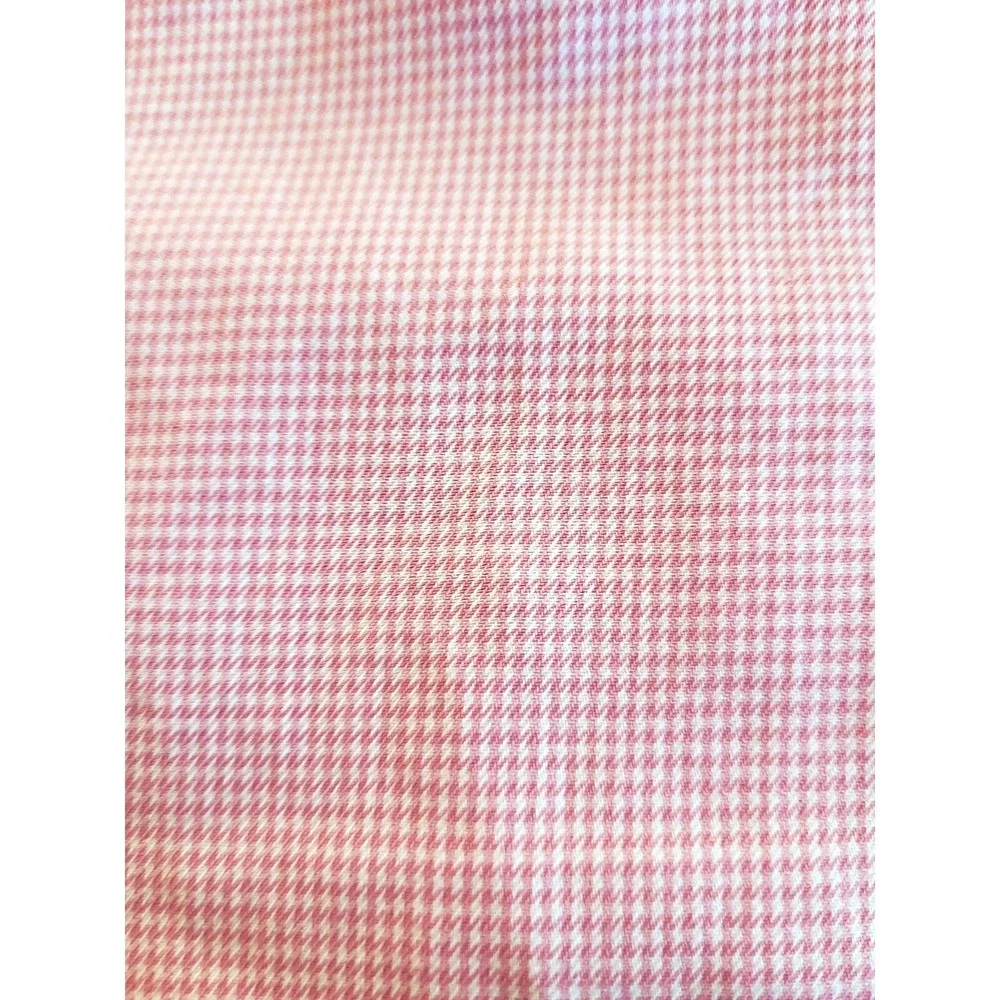 T. Harris London Pink White Herringbone Button‎ Down Shirt Pocket Size Large
